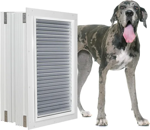 Vista 9 de Armor Flex - Puerta para mascotas con marco de aluminio resistente por High Tech Pet - Tecnología avanzada de solapa, protección resistente a
