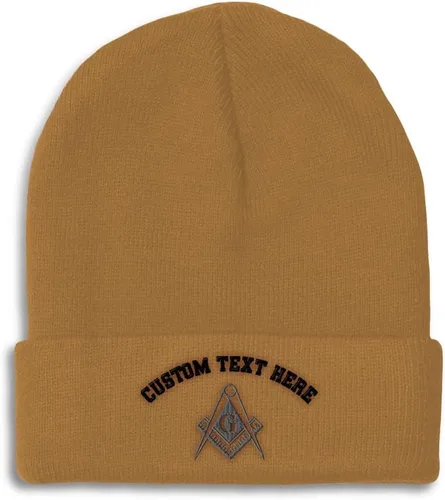 Vista 15 de Speedy Pros Gorros para hombres Mason Gray Thread Bordado Construcción Sombreros de invierno para mujeres Gorra de cráneo acrílico 1 tamaño Solo