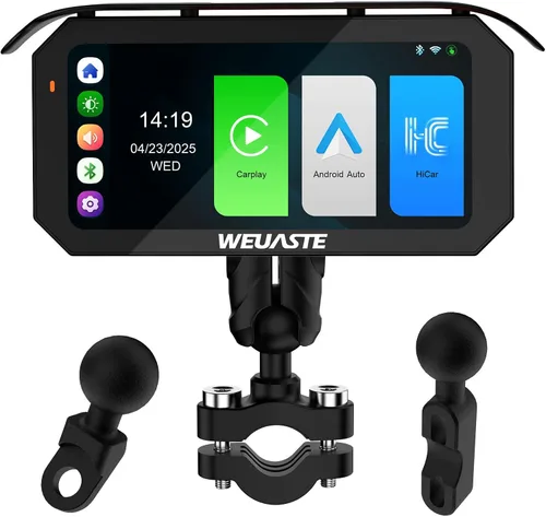 Vista 10 de 3PCS 1080P motocicleta Dash Cam, TPMS, 6.25" motocicleta Carplay & Android Auto Screen & HiCar, sensor de luz, grabación en bucle, controlador