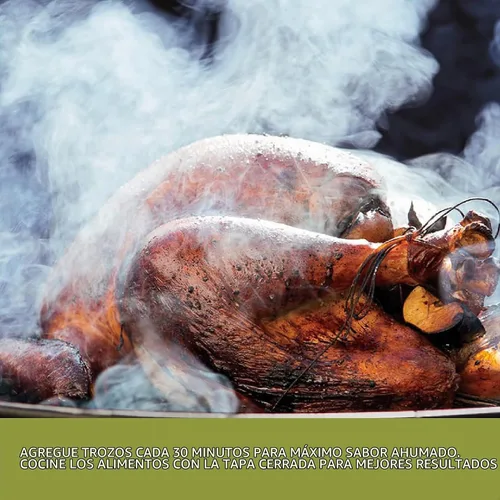 Vista 5 de Fire & Flavor Trozos de Madera de Manzana para Ahumar y Asar a la Parrilla - Totalmente Naturales, de Larga Duración con un Sabor Ligeramente Dulce