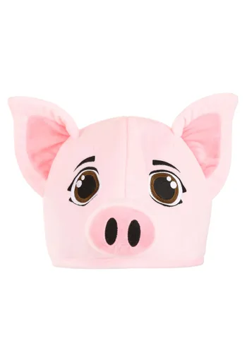 Vista 4 de Sombrero de Peluche de Disfraz de Cerdito Rosa Multicolor
