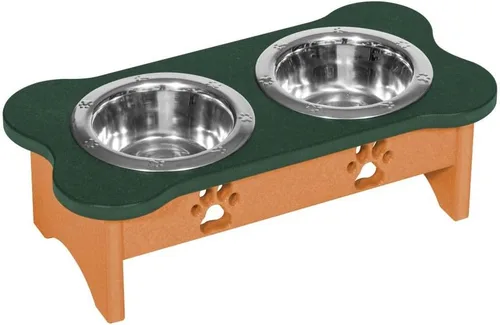 Vista 46 de Poly Lumber - Comedero doble de hueso mediano de 2 cuartos de galón, color negro
