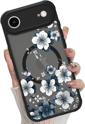 Vista 48 de Funda magnética para iPhone 17 Pro [compatible con MagSafe], bonita funda de moda con estampado de leopardo negro, translúcida, mate, parte trasera