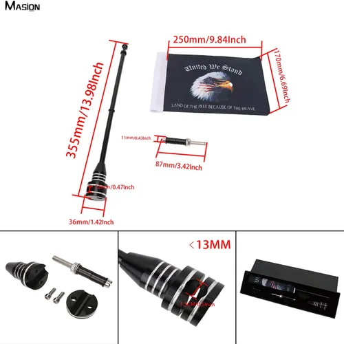 Vista 3 de Banderas de águila americana de 6 x 10 pulgadas para motocicletas, soportes de bandera y banderas, apto para Harley Honda 750 Shadow Goldwing CB VTX
