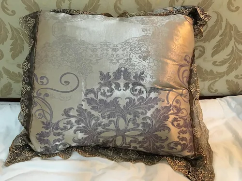 Vista 7 de Teinopalpus Juego de funda de edredón bordada de satén, tamaño matrimonial/queen, de algodón, de lujo, estilo neoclásico, estilo neoclásico, funda
