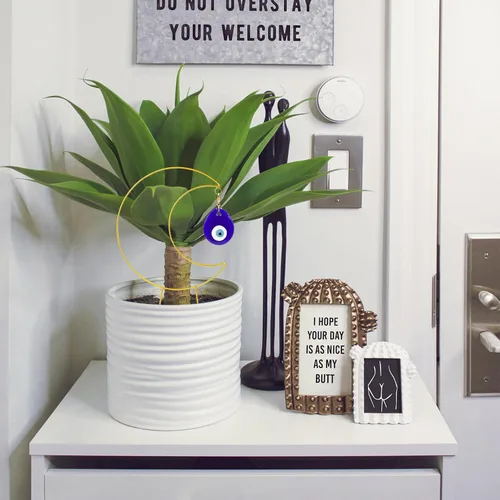 Vista 3 de Paquete de 2 enrejados pequeños para plantas en maceta, estacas de soporte de metal dorado para plantas trepadoras de interior, accesorios