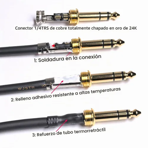Vista 6 de Cable XLR de 1/4 de pulgada a 3 pines, cable equilibrado de micrófono TRS macho a XLR macho de 0.250 in (1 pie)