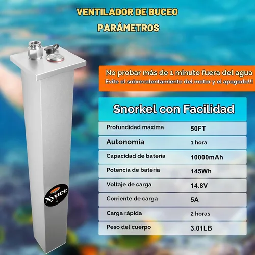Vista 5 de Sistema de ventilación de buceo, dispositivo de respiración subacuática del snorkel