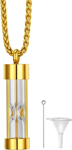 Vista 14 de Richsteel Collares de urna para cenizas para mujeres y hombres, collar con colgante de cremación para cenizas, joyería conmemorativa de acero