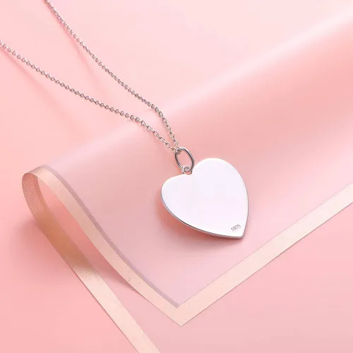 Vista 5 de DAOCHONG Regalos para el día de la madre, plata de ley S925, collar con colgante de corazón para madre, hija, nieta, familia, joyería de papá, mamá