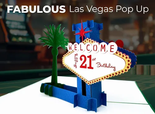 Vista 4 de iGifts And Cards Fabulous - Tarjeta emergente de cumpleaños de Las Vegas 21 – Celebración de hito, regalo de edad legal, felicitaciones, regalo