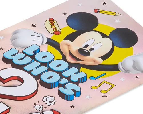 Vista 5 de American Greetings Disney Mickey Mouse - Tarjeta emergente de segundo cumpleaños para niño pequeño (Hope It's Lots of Fun)
