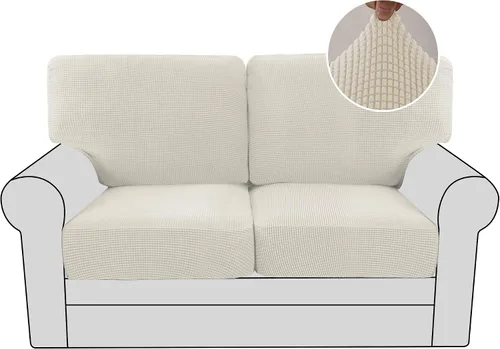 Vista 77 de H.VERSAILTEX Fundas elásticas para sillas de varias piezas, fundas para cojines ajustables para asiento y respaldo