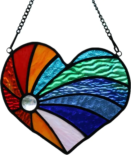 Vista 11 de Atrapasoles con forma de corazón para colgar ventanas, regalo de cumpleaños en forma de corazón para abuela, tía, hermana, padres, para mujeres