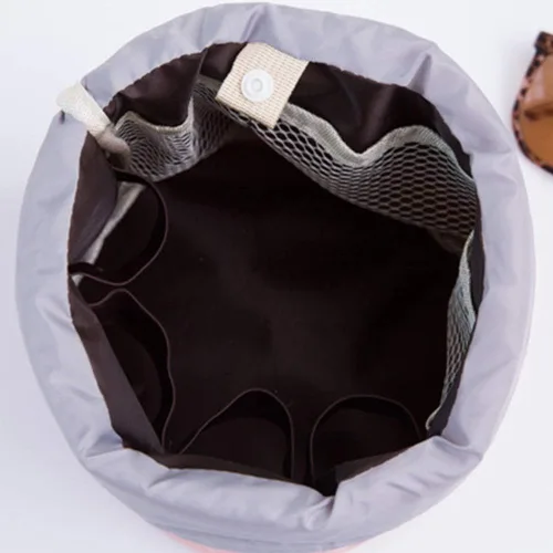 Vista 8 de Estuches de viaje cosméticos, cilíndrico portátil lavado bolsa de almacenamiento con cordón organizador de cosméticos de viaje azul, Azul