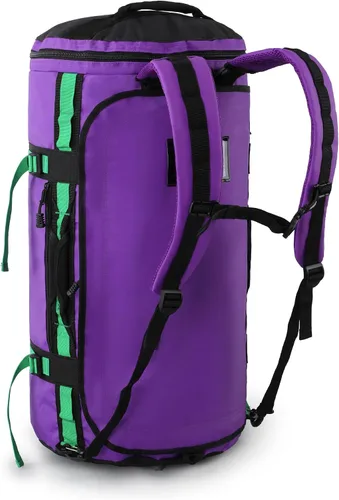 Vista 15 de MIER Mochila grande tipo duffel para deporte y gimnasio con compartimento para zapatos, resistente y resistente al agua, Gris, 90 l, Classic