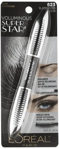 Vista 2 de Máscara lavable de Voluminous Superstar de L'Oreal Paris Cosmetics., lavable, negro marrón