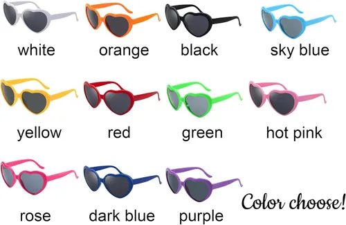 Vista 5 de DFDG Gafas de sol personalizadas en forma de corazón a granel personalizadas para boda, cumpleaños, Navidad, despedida de soltera regalos
