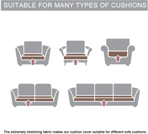 Vista 7 de Fundas de cojín de terciopelo para sofá, funda elástica para cojín de sofá suave, protector de muebles extraíble y lavable para sala de estar, Negro