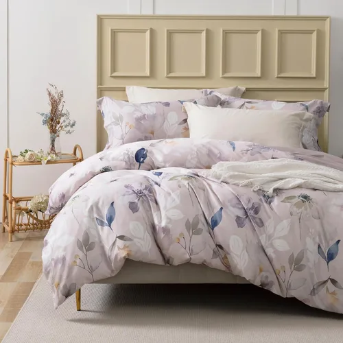 Vista 36 de MILDLY Juego de funda nórdica floral de mármol azul y verde acuarela 3
