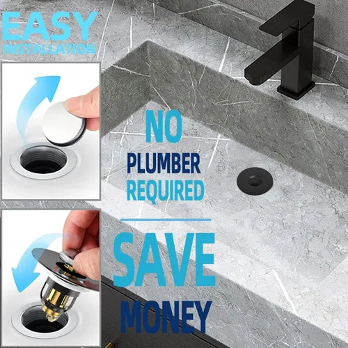 Vista 3 de MUAIOLAUS Tapón universal para lavabo de baño, tapón desplegable para fregadero con cesta para atrapar pelo, filtro de drenaje antiobstrucción