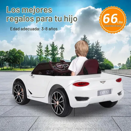 Vista 4 de Auto Bentley con licencia de 12 V con control remoto para niños Verde