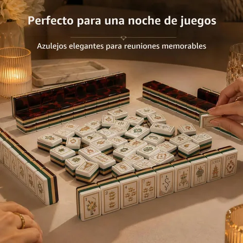 Vista 7 de American Mahjong Tile Set - Juego de 4 capas de acrílico Mah Jongg, Tortuga