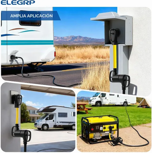 Vista 6 de ELEGRP Cable adaptador RV de 50 amperios a 30 amperios, NEMA 14-50P macho a TT-30R hembra, convertidor eléctrico de Dogbone de alta resistencia