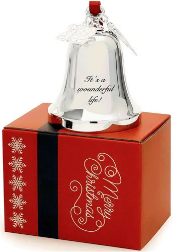 Vista 2 de FKOG 2025 Adorno de Campana de Navidad It's A Wonderful Life, Campana Plateada para Árbol de Navidad y Adorno de Campana de Trineo, Regalos