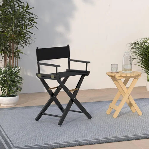 Vista 2 de American Trails Silla de director extra ancha de 18.0 in, marco negro con lona negra premium