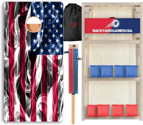 Vista 39 de CornholeGamesUSA Pro - Juego de tablas de Cornhole Fabricado en Estados Unidos Abedul báltico 3/4 Sin rebote Patas triples gruesas Dos 1