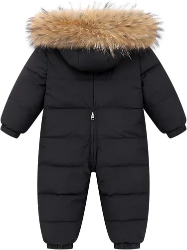 Vista 2 de Abrigo de invierno para bebés y niñas pequeñas, abrigo de invierno con cremallera, abrigo de traje de nieve, 12-21 meses