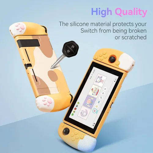 Vista 6 de GeekShare Soft Silicone Protective Case Compatible with Nintendo Switch Console and Joy Con- Shock-Absorption and Anti-Scratch Slim Cover Case with