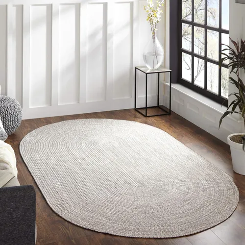 Vista 58 de BNM - Alfombra ovalada bohemia para interiores y exteriores con patrón trenzado sólido, perfecta para patio trasero, patio, oficina, sala de estar
