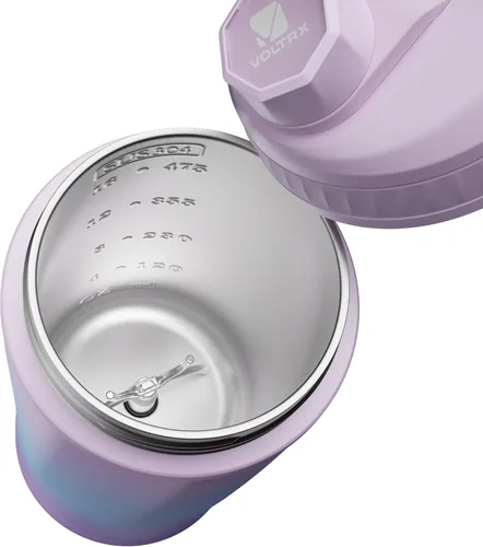 Vista 4 de VOLTRX ChillMix - Botella agitadora aislada de acero inoxidable, mezclador eléctrico recargable por USB C, vasos agitadores para batidos