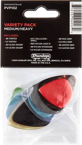 Vista 2 de Paquete variado de 12 púas Dunlop PVP101, Colores Variados