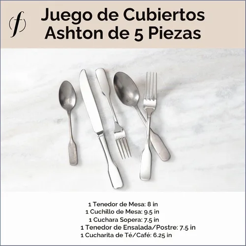 Vista 6 de FORTESSA Ashton - Cubiertos de acero inoxidable 18/10, ajuste de lugar de 5 piezas con cuchillo, tenedores y cucharas (servicio para 1), apto