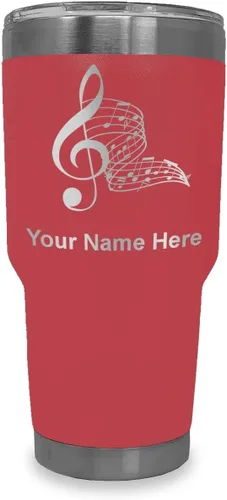 Vista 73 de LaserGram Vaso aislado al vacío de 20 onzas, notas musicales, grabado personalizado incluido (negro)