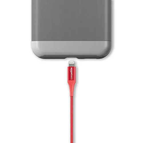 Vista 4 de Amazon Basics - Cable Lightning de nailon trenzado doble a USB, colección avanzada, cargador para iPhone certificado MFi