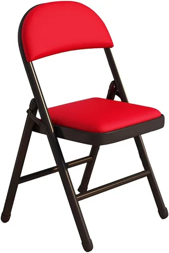 Vista 14 de Folding Chairs Silla de escritorio acolchada de poliuretano para muebles, silla de camping, silla de descanso plegable con marco de metal