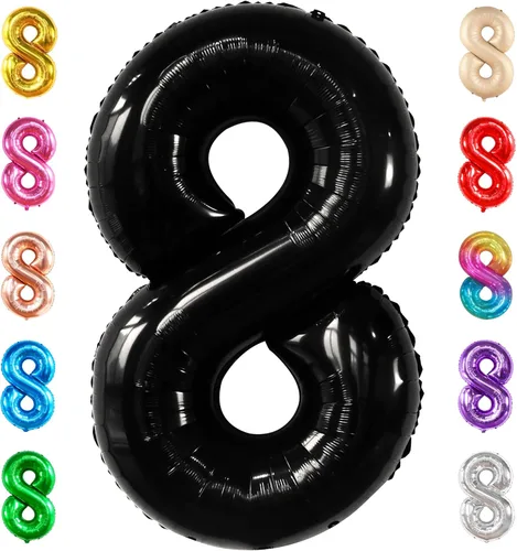 Vista 90 de KatchOn Globo negro del número 1 de 40 pulgadas, globo de feliz cumpleaños