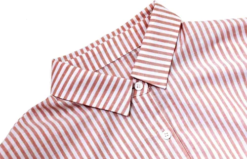 Vista 4 de utcoco Vestido largo de manga larga a rayas para mujer, casual, holgado, con botones, de algodón
