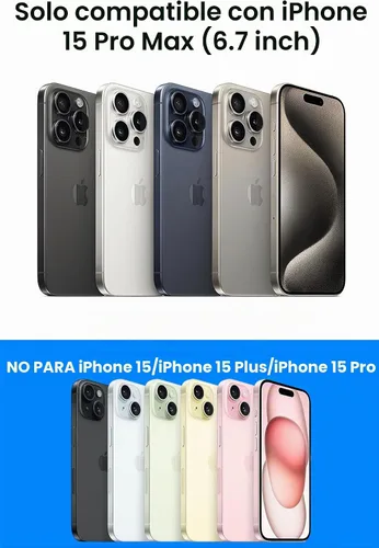 Vista 7 de LEKEVO Funda sin marco para iPhone 15 Pro Max con protector de lente de cámara, funda delgada de TPU suave a prueba de golpes, carcasa minimalista