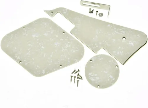 Vista 24 de KAISH Abalone Pearl LP - Placa trasera para guitarra con soporte de níquel de acero y tornillos de montaje para EE. UU