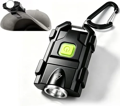 Vista 9 de lexall Linterna LED pequeña, paquete de 2 mini llaveros brillantes de 500 lúmenes, luces de bolsillo recargables USB con 3 modos de luces compactas
