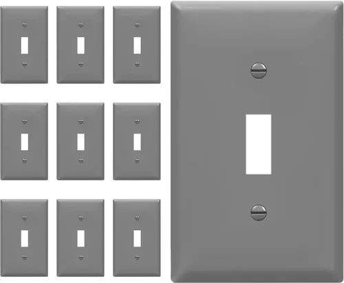 Vista 26 de ENERLITES - Placa de pared con interruptor de palanca sin tornillos, cubierta de interruptor de luz segura para niños, tamaño estándar de 1 gancho