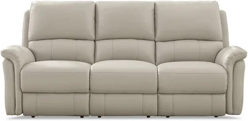 Vista 13 de Hydeline Erindale Zero Gravity Power - Sofá biplaza reclinable de cuero de grano superior, color gris cuarzo Quartz gris