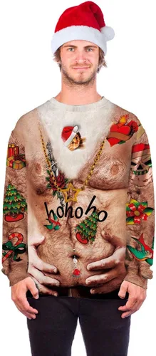 Vista 3 de Roevite Sudaderas de Navidad unisex con estampado 3D y cuello redondo, manga larga, suelta, suéter de Navidad