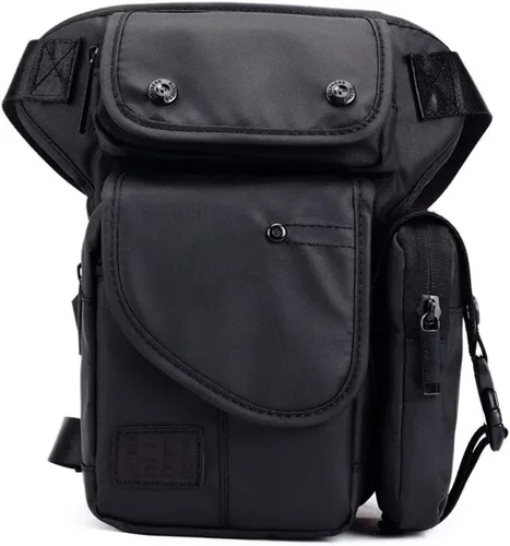 Vista 35 de Canvas Drop Leg Bag Outdoor Waist Pack for Men Women Tactical Military Motorcycle Bike Cycling Multi-Pocket Waist Fanny Pouch Travel Hiking Climbing