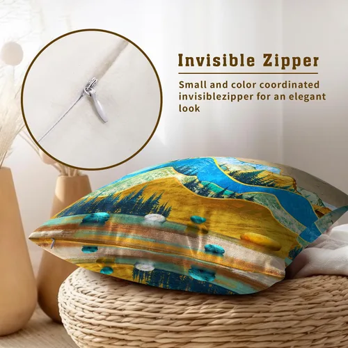 Vista 262 de Giwawa Juego de 2 fundas de almohada decorativas con diseño floral de girasol de 16 x 16 pulgadas, fundas de cojín decorativas para el hogar, sofá
